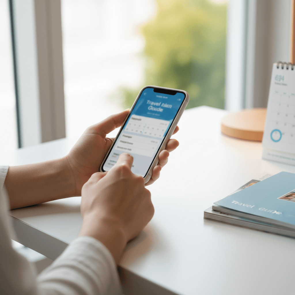 Person booking a tour on smartphone