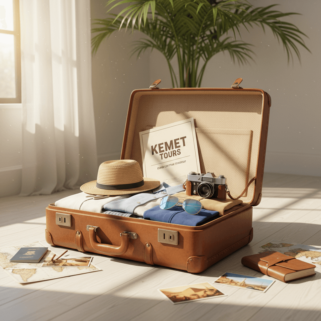 Traveler preparing for Egypt tour with Kemet Tours itinerary