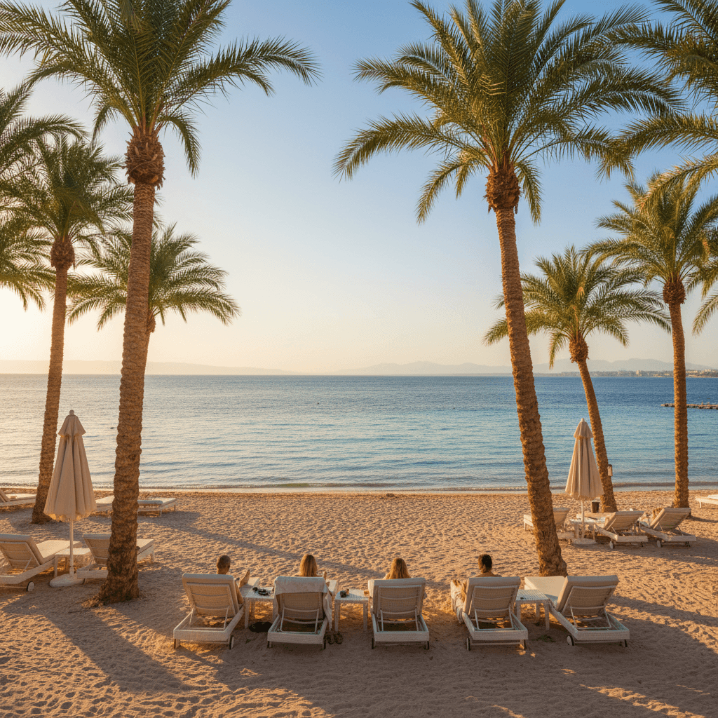 Pristine Sharm El Sheikh beach resort with turquoise waters