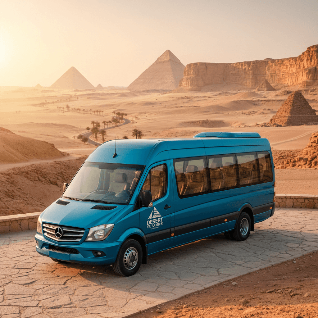 Comfortable group transport vehicle ready for tour excursions